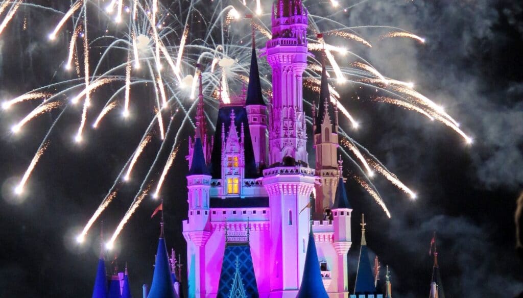 Fireworks Behind the Castle at Magic Kingdom