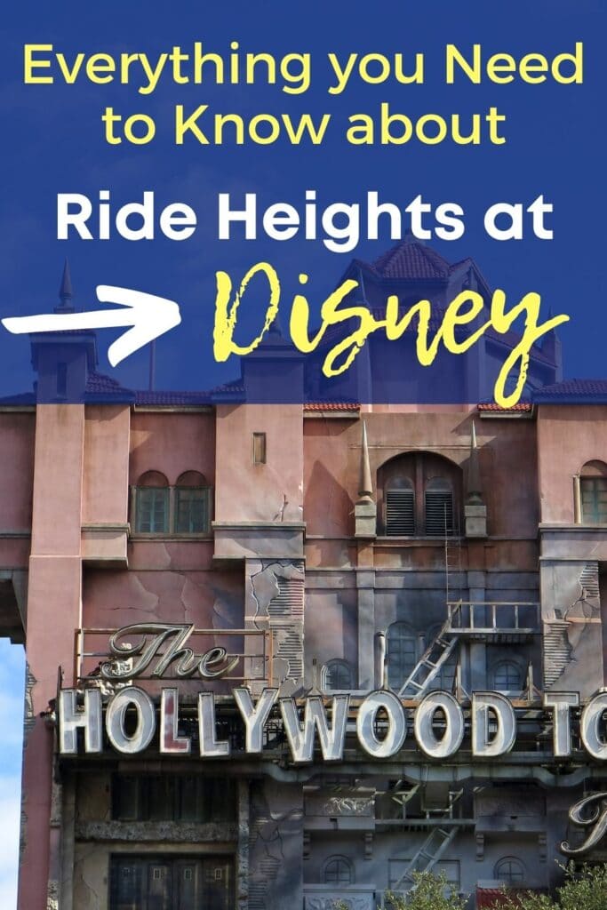 Everything you need to know about Ride Heights at Disney World - find the height requirements for every ride, super fast!  (Tower of Terror at Hollywood Studios pictured)