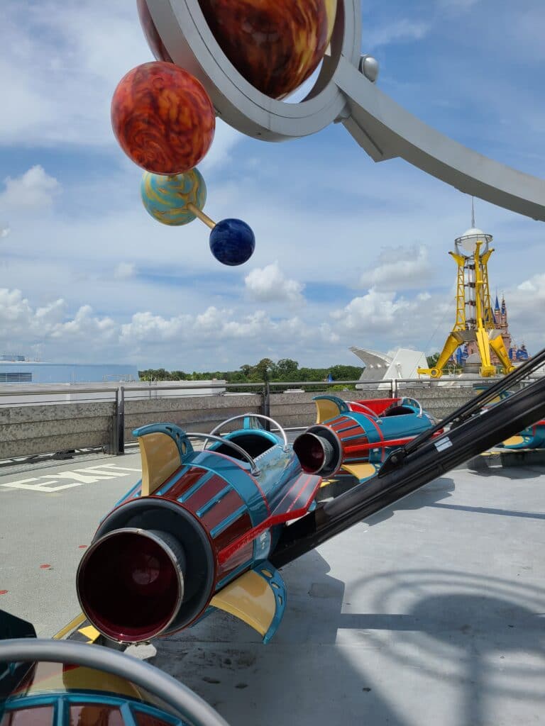 View of ride vehicle for Astro Orbiter