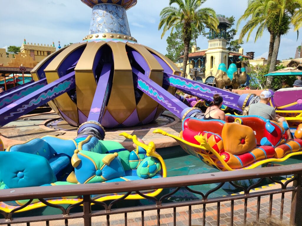 Aladdin Ride vehicle ready for boarding