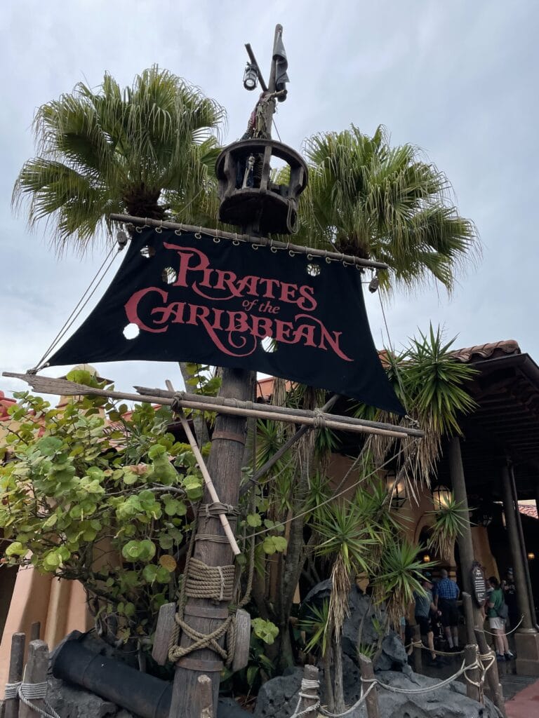 Pirates of the Caribbean ride sign