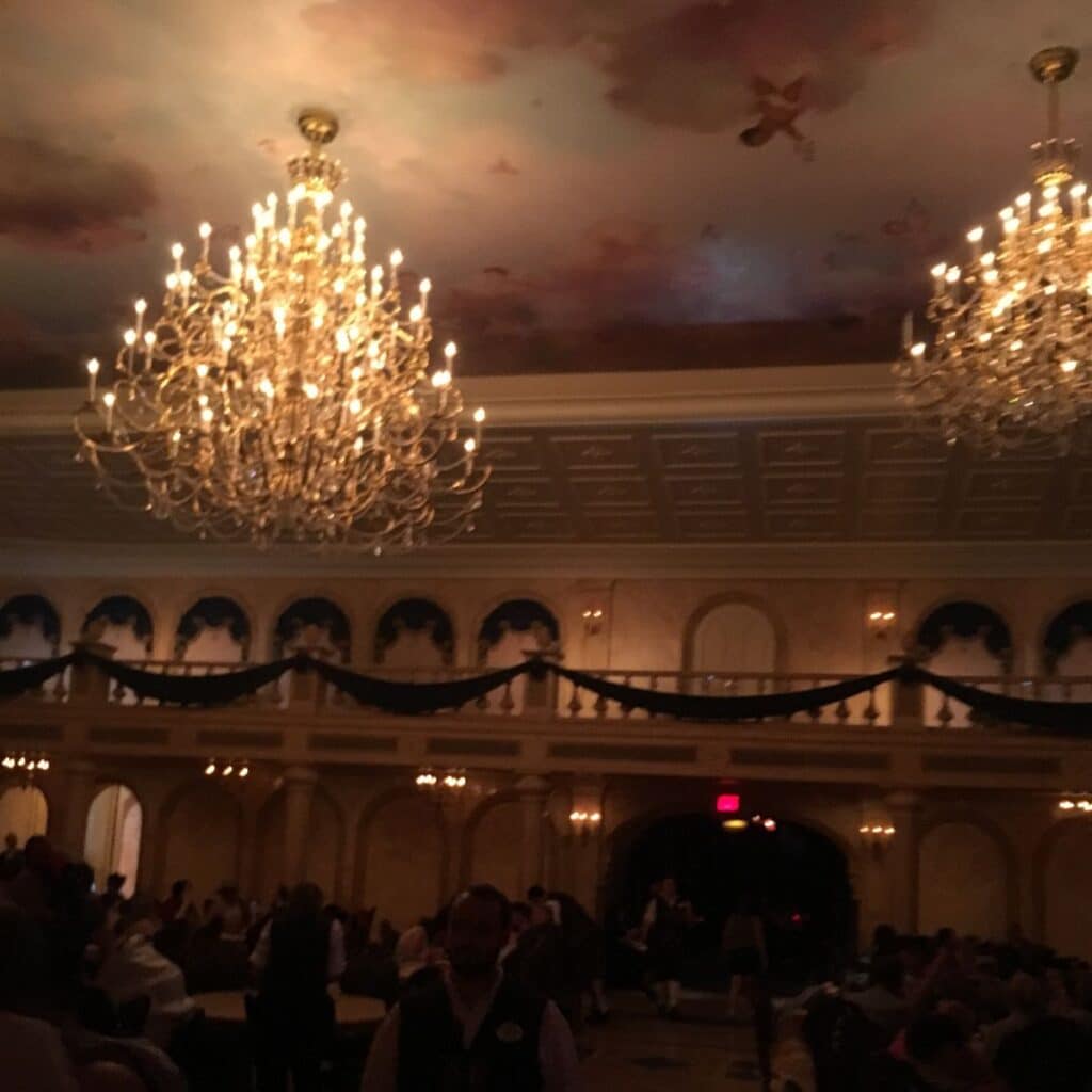 main ballroom in Be Our Guest Restaurant