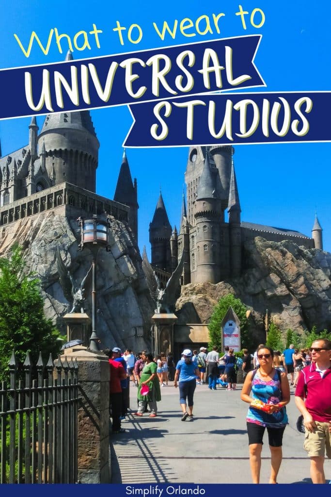 what to wear to Universal Studios Orlando - Hogwarts castle shown