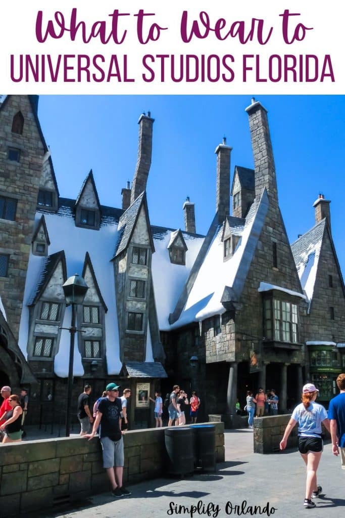 what to wear to Universal Studios Florida - houses from Wizarding World of Harry Potter shown