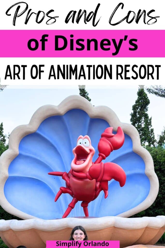 The Pros and Cons of Art of Animation Resort - Sebastian shown.