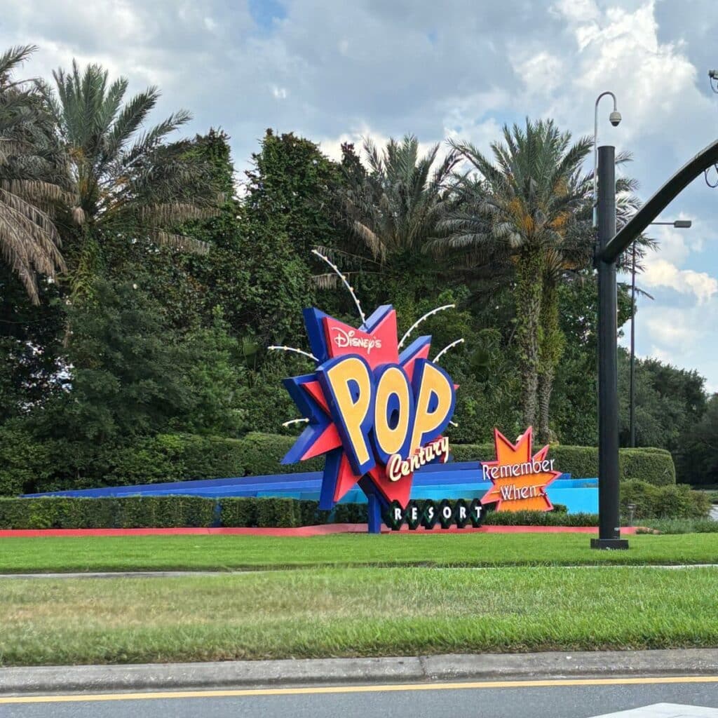 main entrance to Pop Century resort