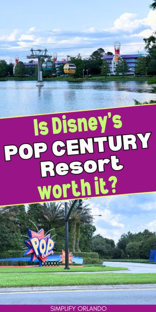 Is Disney's Pop Century Resort Worth it? - Skyliner and entrance shown.