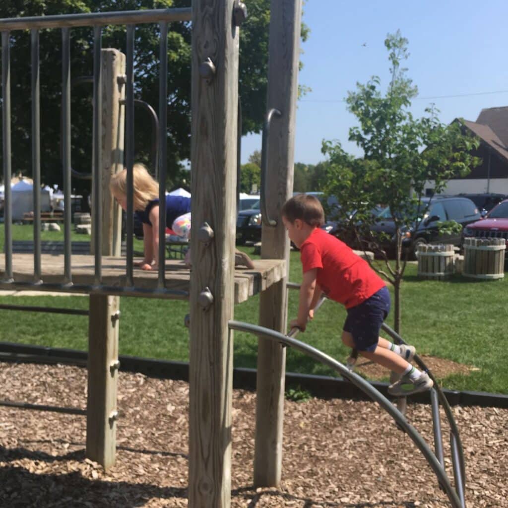 kids playing on playground